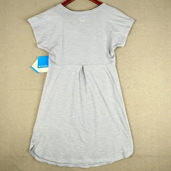 Columbia Shirt Dress Women's Small Blue Short Sleeve Pedal Flats Dress - Picture 9 of 10